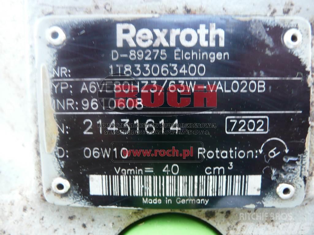 Rexroth A6VE80HZ3/63W-VAL020B 9610608 1T833063400 Motorlar