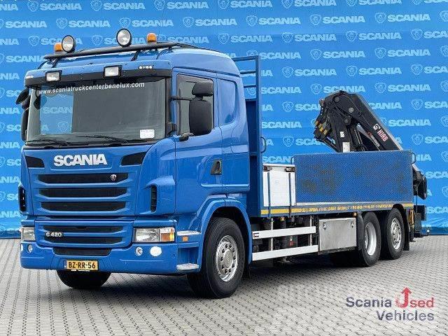 Scania G 420 LB6x2*4HNA 9T 6320x2540 HIAB 211 EP-4 AIRCO Flatbed kamyonlar