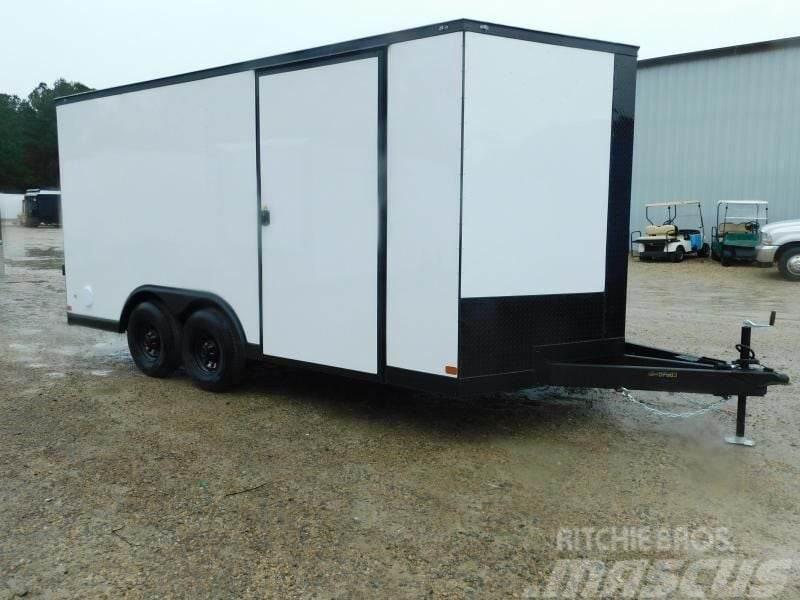  Covered Wagon Trailers 8.5x16 Vnose with 7' inside Diger