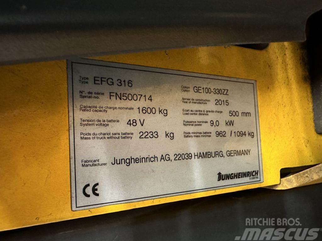 Jungheinrich EFG 316 - FREIHUB-Mast !!! Elektrikli forkliftler