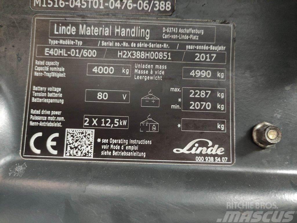 Linde E40HL-01/600-388 Elektrikli forkliftler